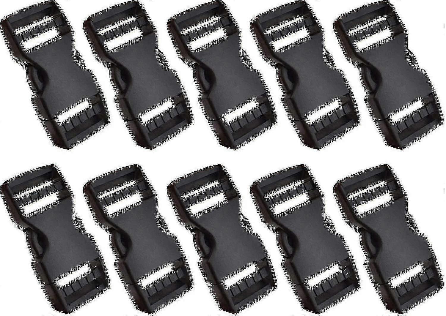 10pcs Adjustable Plastic Flat Side Quick Release Buckles Replacement No Sewing Clips For Backpacks Luggage