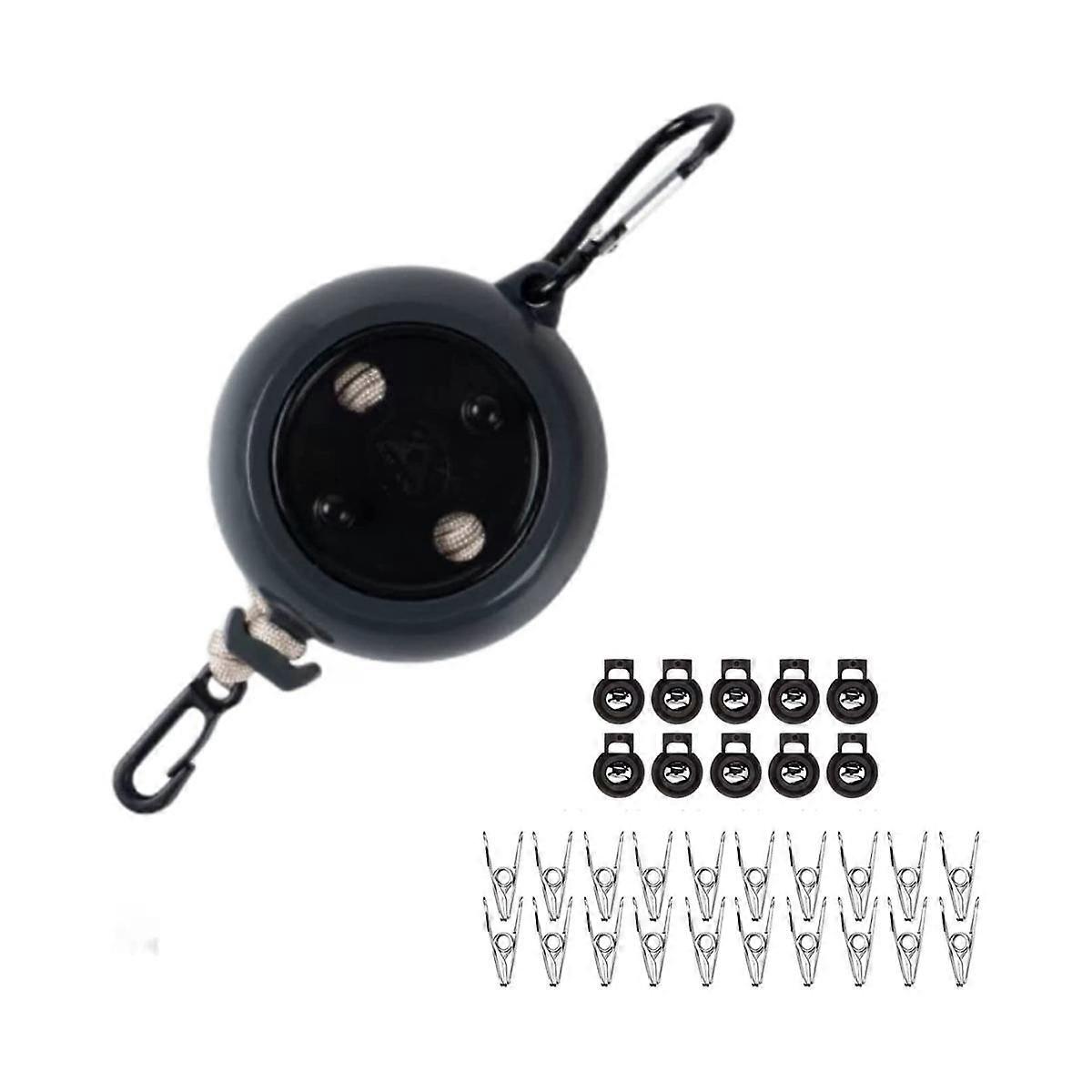 Extendable Clothes Line, 8 M Retractable Clothes Line, Dryer, with 10 Fixed Buckles and 20 Clothes