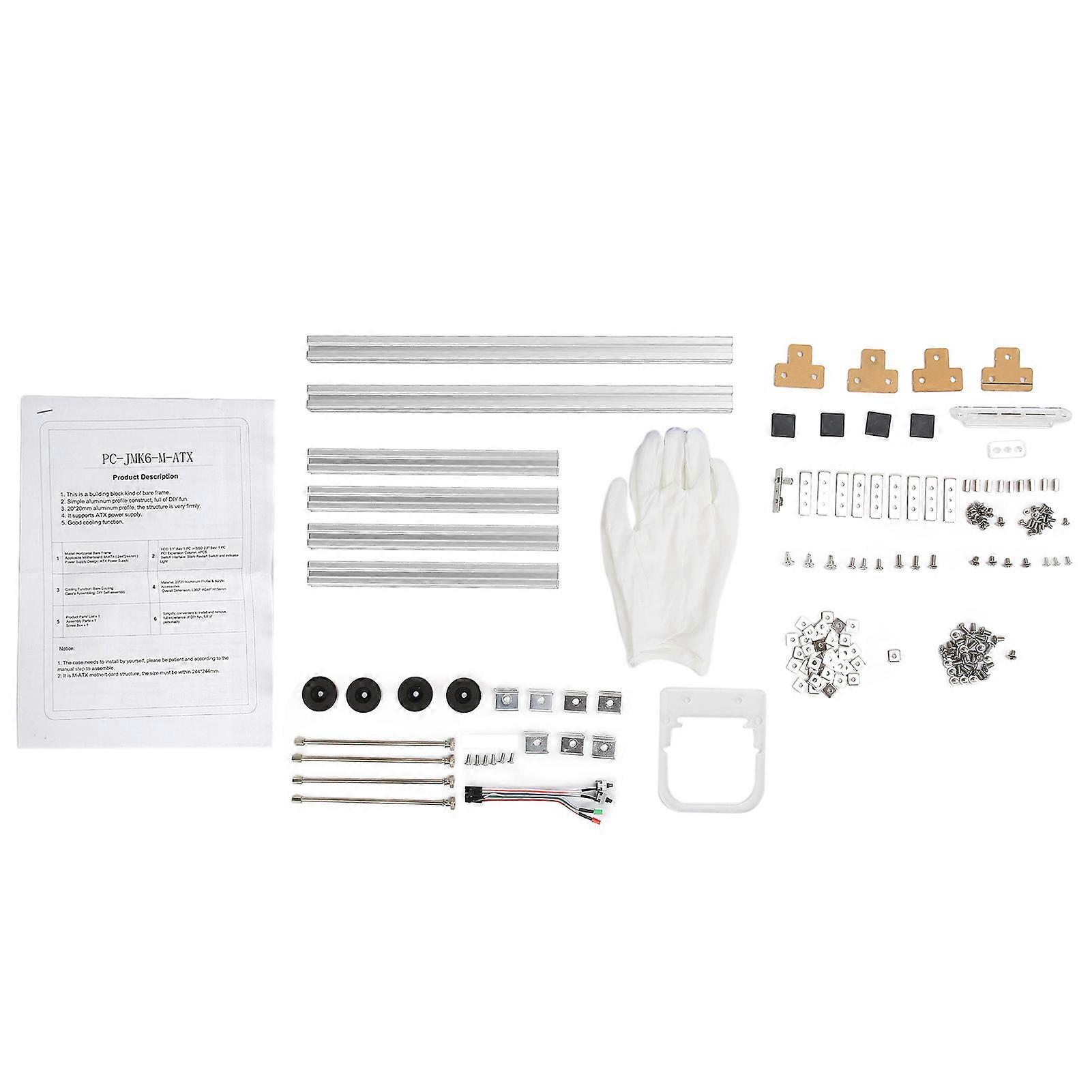 MATX Computer Open Case Bracket Excellent Heat Dissipation Aluminum DIY Bare Frame MATX Computer Case Silver