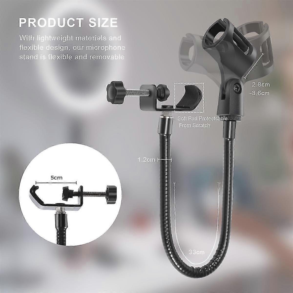 Microphone Stand Flexible Gooseneck Desk Clamp Holder Microphone Arm Recording Equipment for Meetin