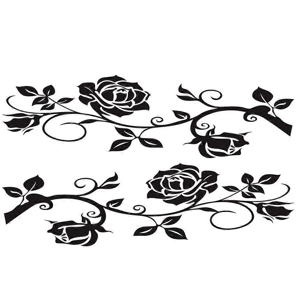 2 PCS/Set D-545 Rose Pattern Car Sticker D-545