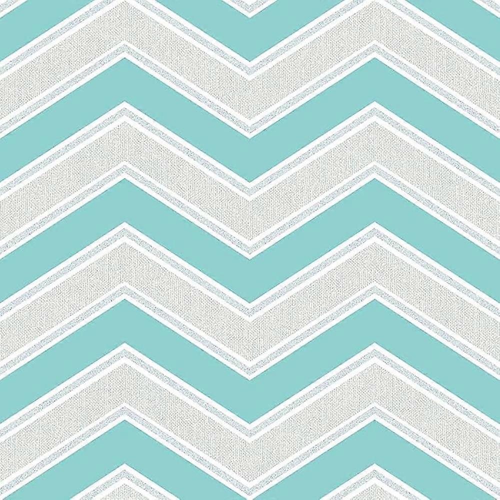 Chevron Teal Glitter Wallpaper