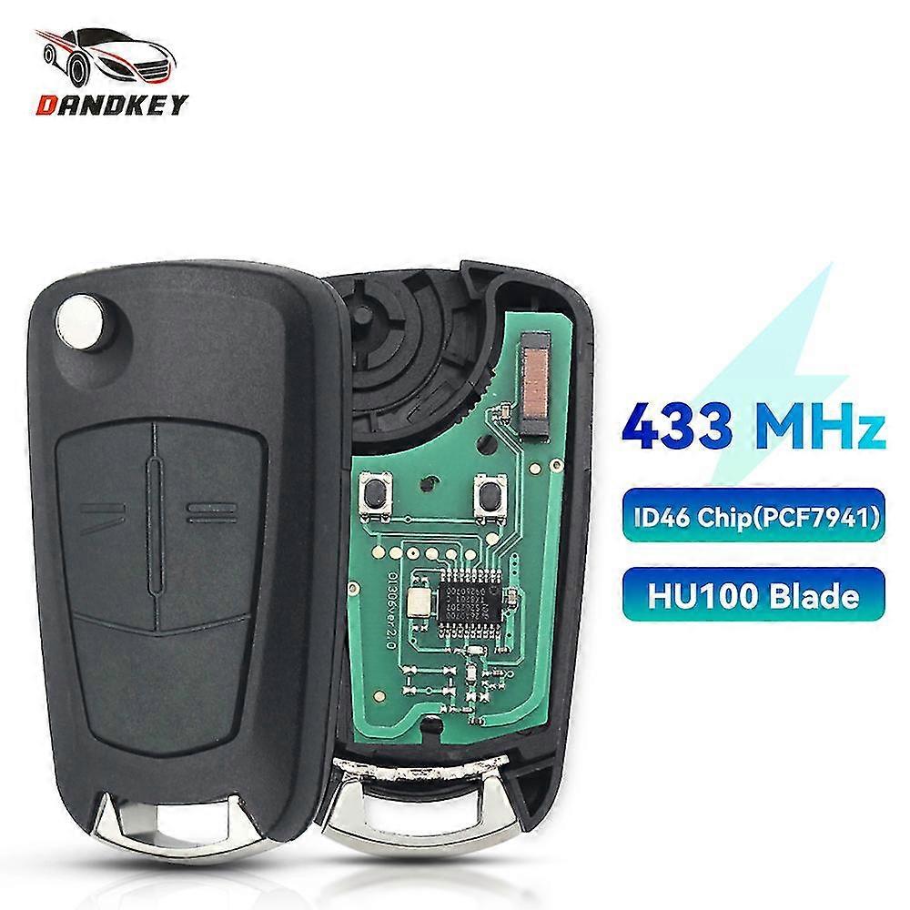 オペルボクスホールアストラH 2004-2009コルサD 2007-2012 433mhz Pcf7941 Id46チップ3ボタンヴァレオシステムリモートカーキー用