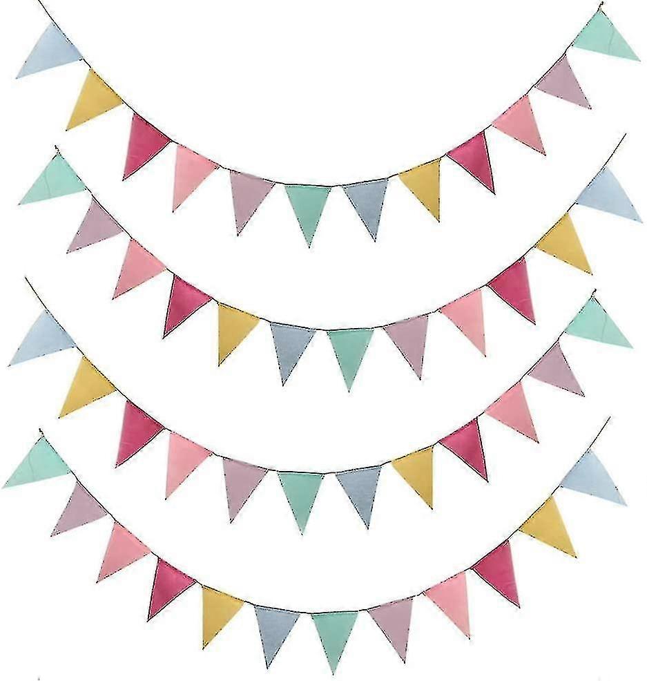 4 قطع Bunting Bunting Pennant Banner Pennant إكليل خارج الديكور الخارجي لحفل زفاف عيد الميلاد الاحتفال بعيد الميلاد
