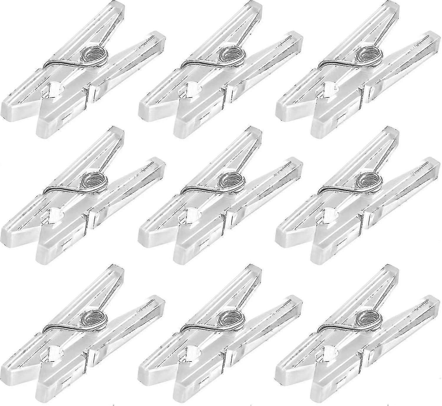 30 Pcs Clear Plastic Mini Clothes Pegs Clips For Photo