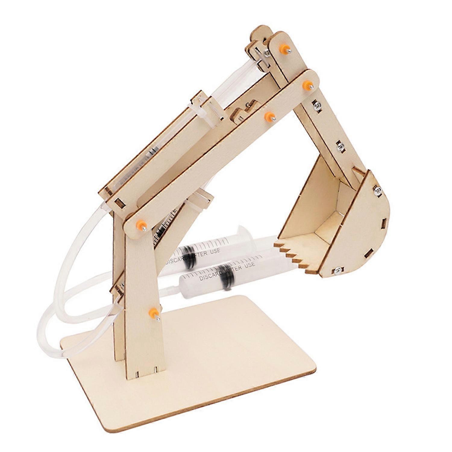 3D Wooden Science Kit Fun Educational Build Hydraulic Excavator Learn Physics Concepts DIY Toy for