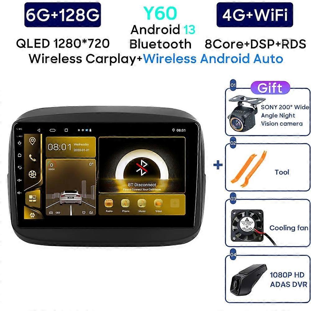 Car Radio Android 13 For Fiat Mobi 2016 - 2022 Navigation GPS Stereo Auto Screen Multimedia Player Bluetooth No 2din DVD 5G Wifi