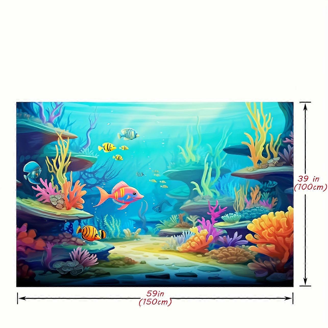 1pc Ocean Little Mermaid Backdrop - Underwater Party Decor Supplies and Banner Decorations