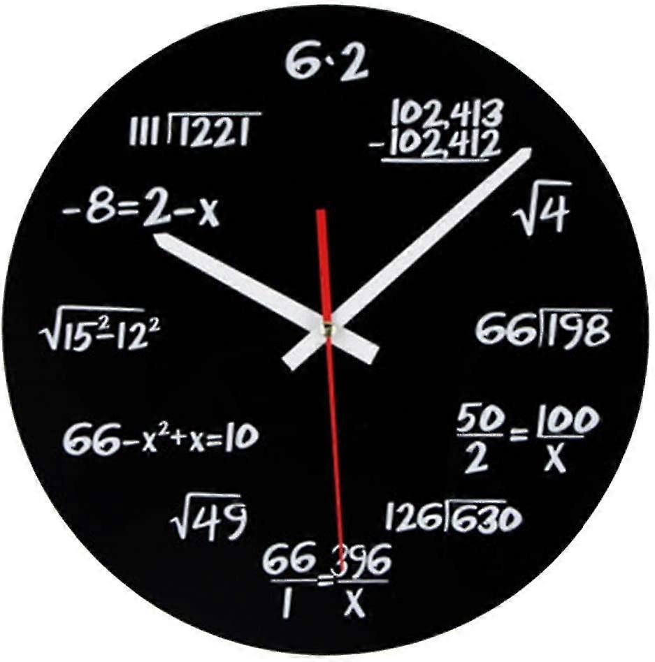 math clock, novelty wall clock unique wall clock mathematical formula clock, simple math equation for classroom, home, office modern decor (a)