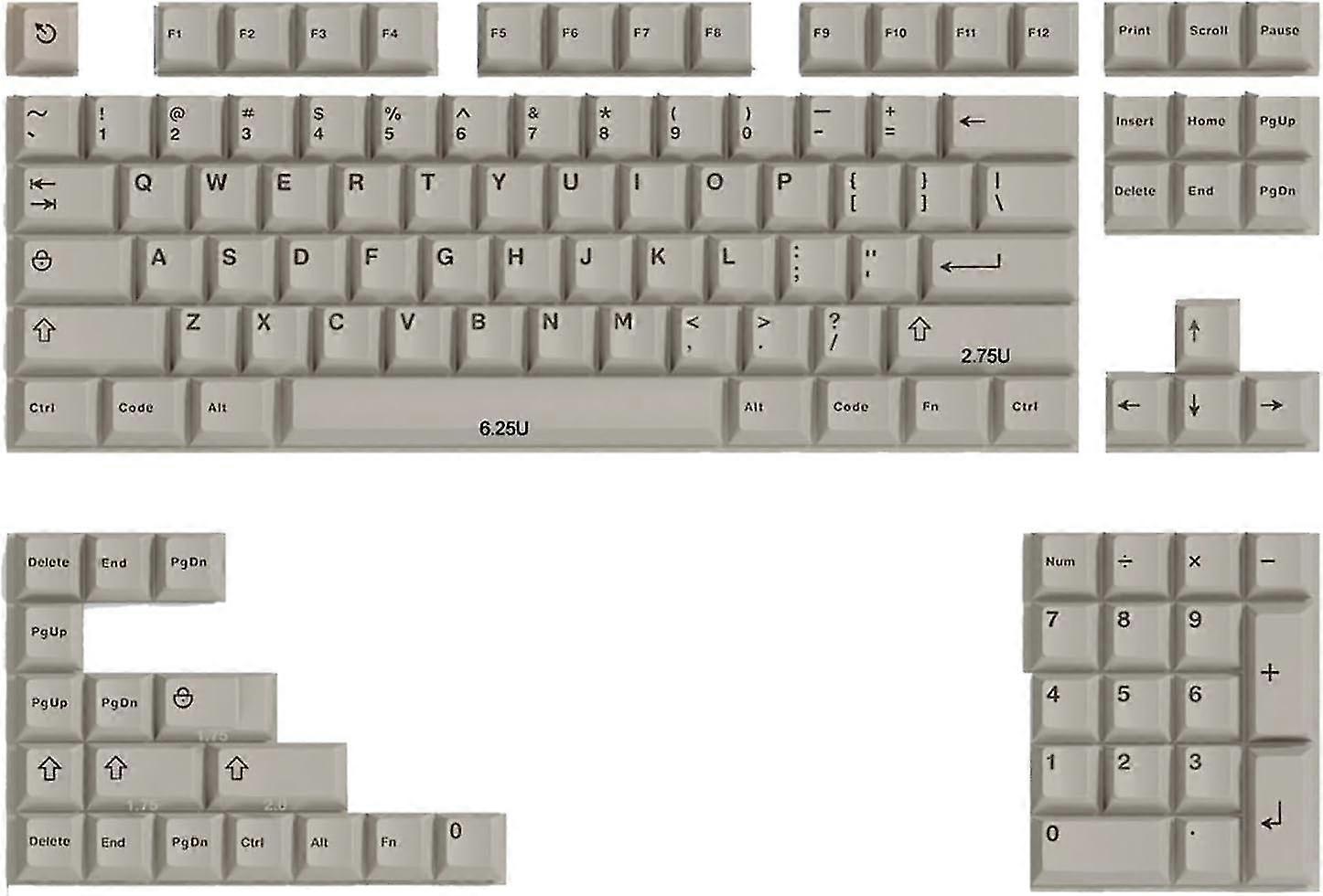 121 Keys WOB Double Shot ABS Keycaps Set - CherryProfile for Mechanical Keyboard