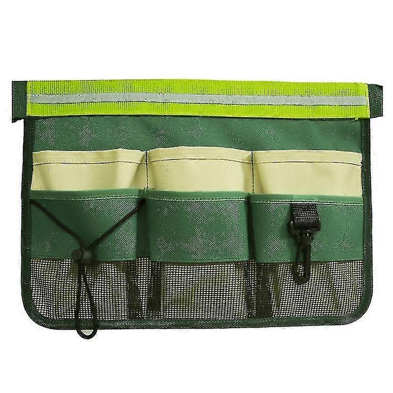 Gardening Tool Belt Waist Bag For Working Heavy Duty Oxford Tool Apron With 8 Pockets Of Different Sizes And Depth Black/green-fjkhf