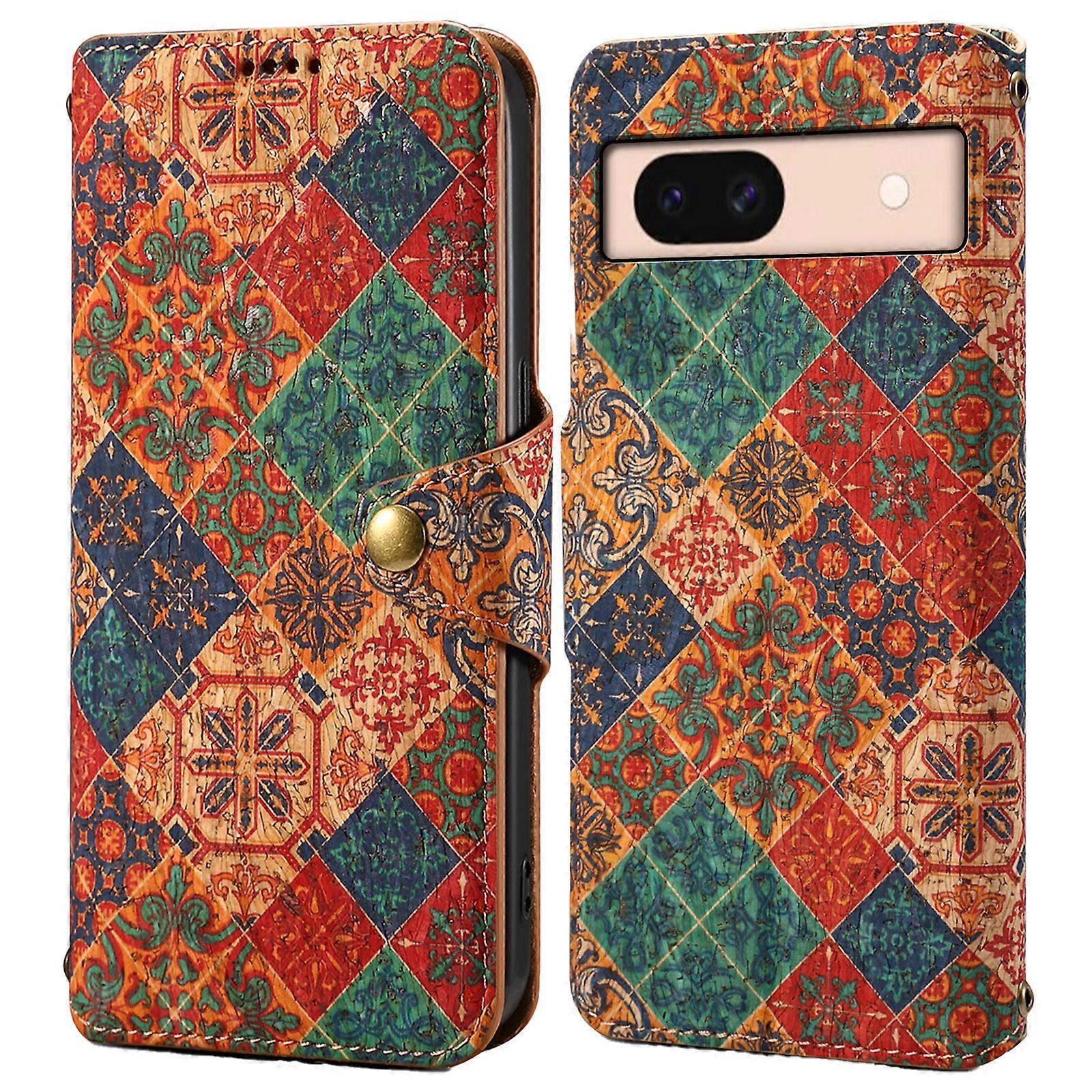 For Google Pixel 8a Leather Case Floral Printing Wallet Phone Cover with Stand