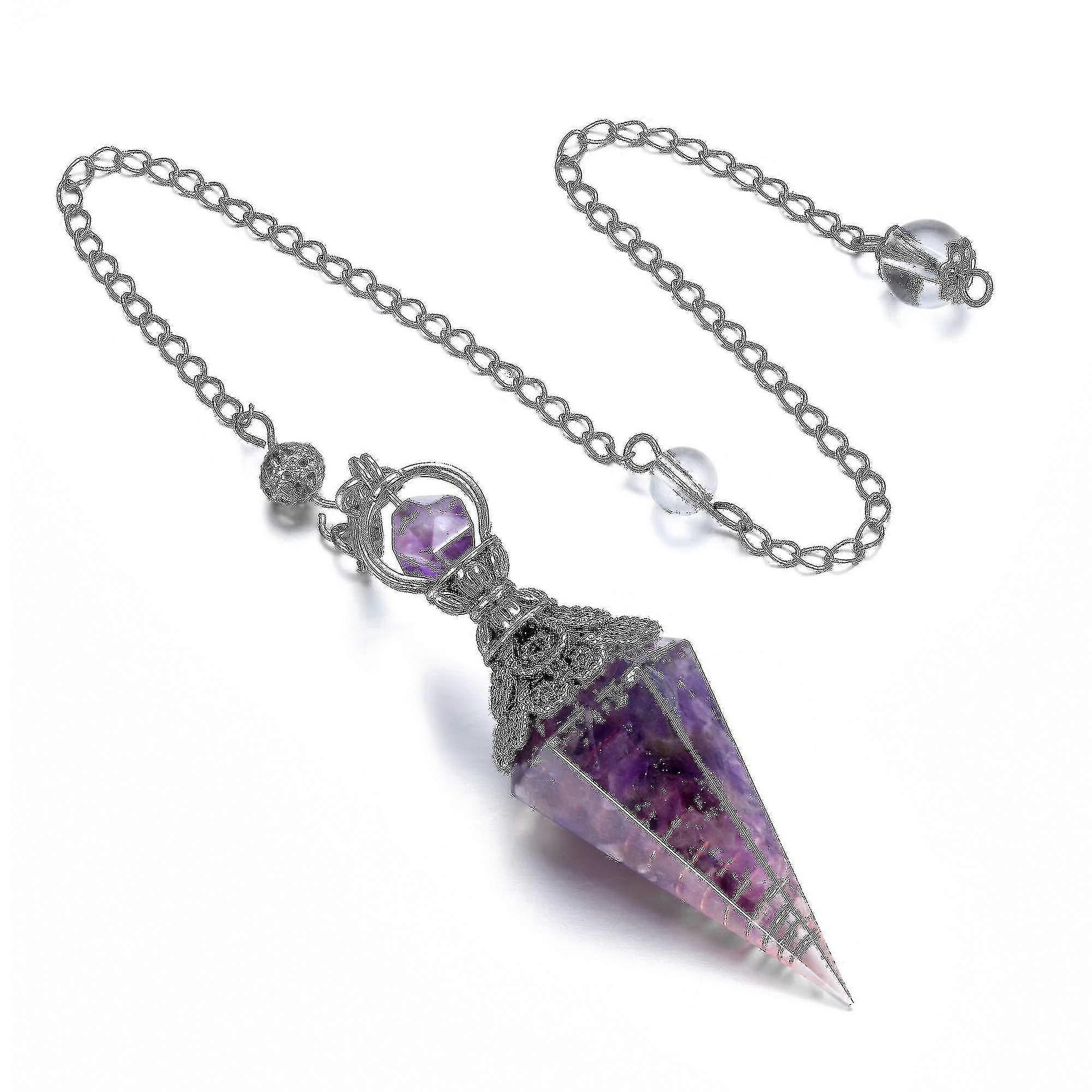 Chakra Crystal Pendulum Hexagonal Reiki Healing Crystal Points Gemstone Dowsing Pendulum
