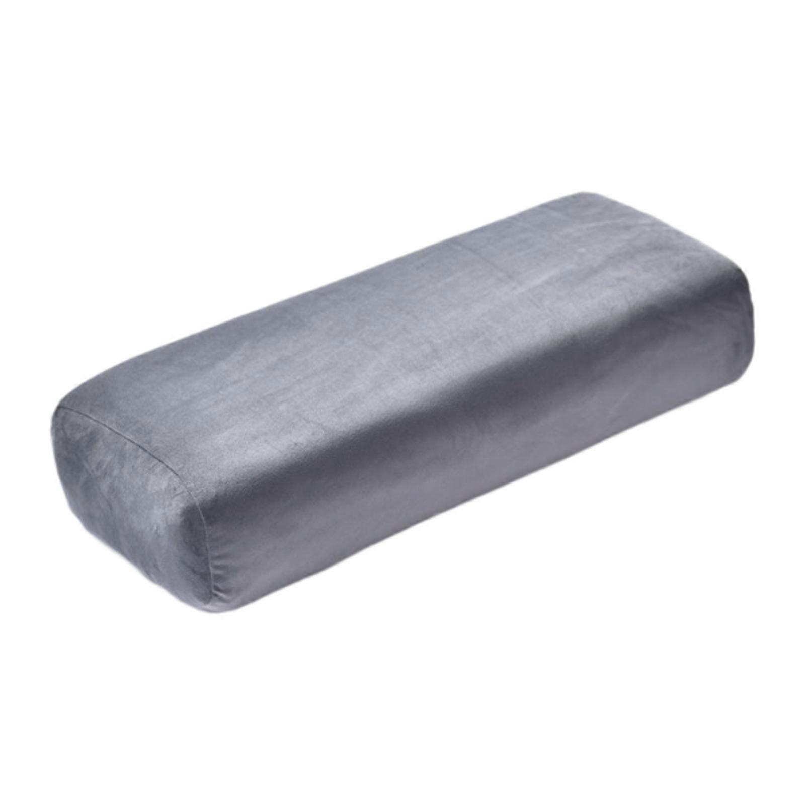 Yoga Bolster Pillow with Carrying Handle Removable Cover for Balance Cushion Gray