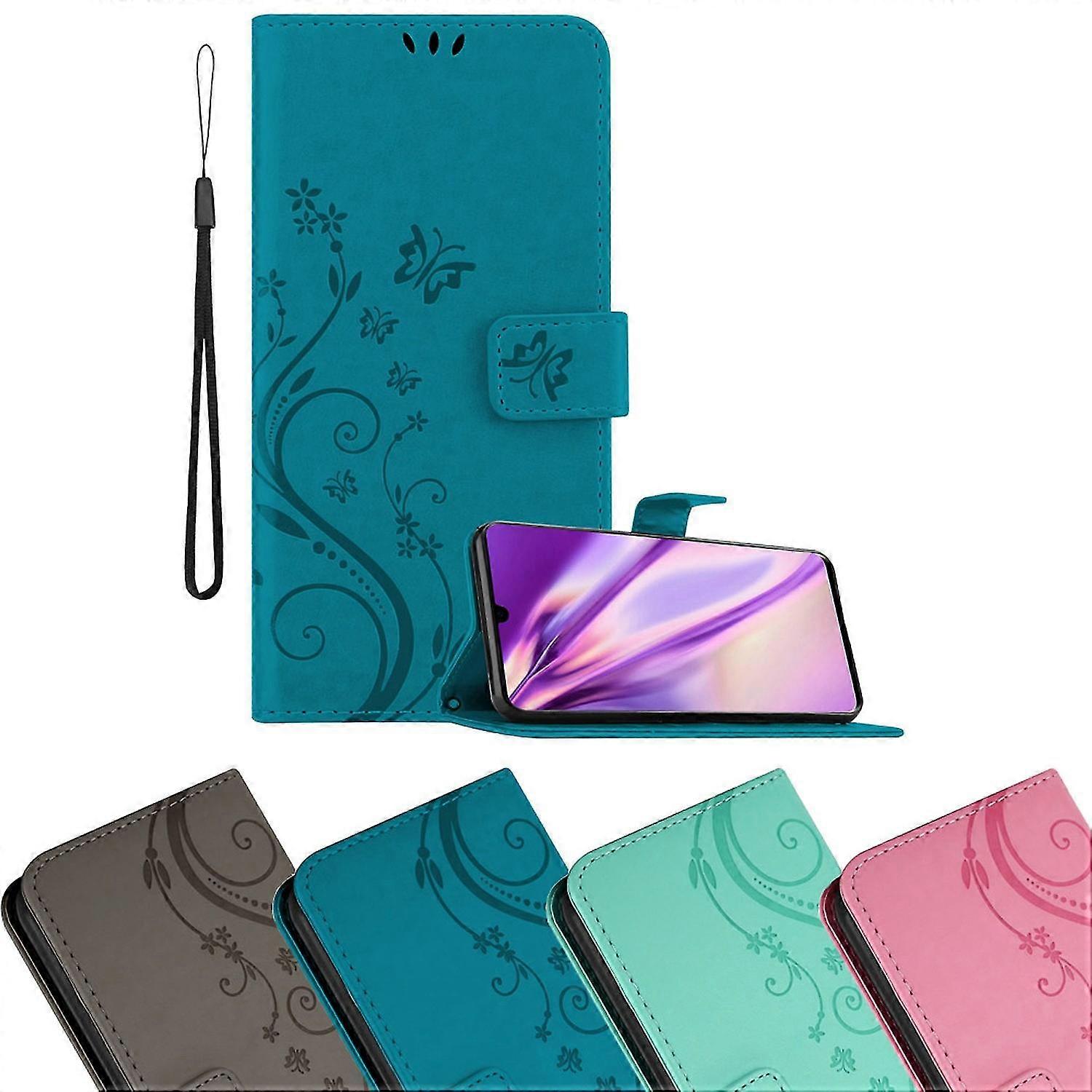 Huawei P30 Pro Cover Case Case - With Floral Pattern And Stand Function And Card Compartment