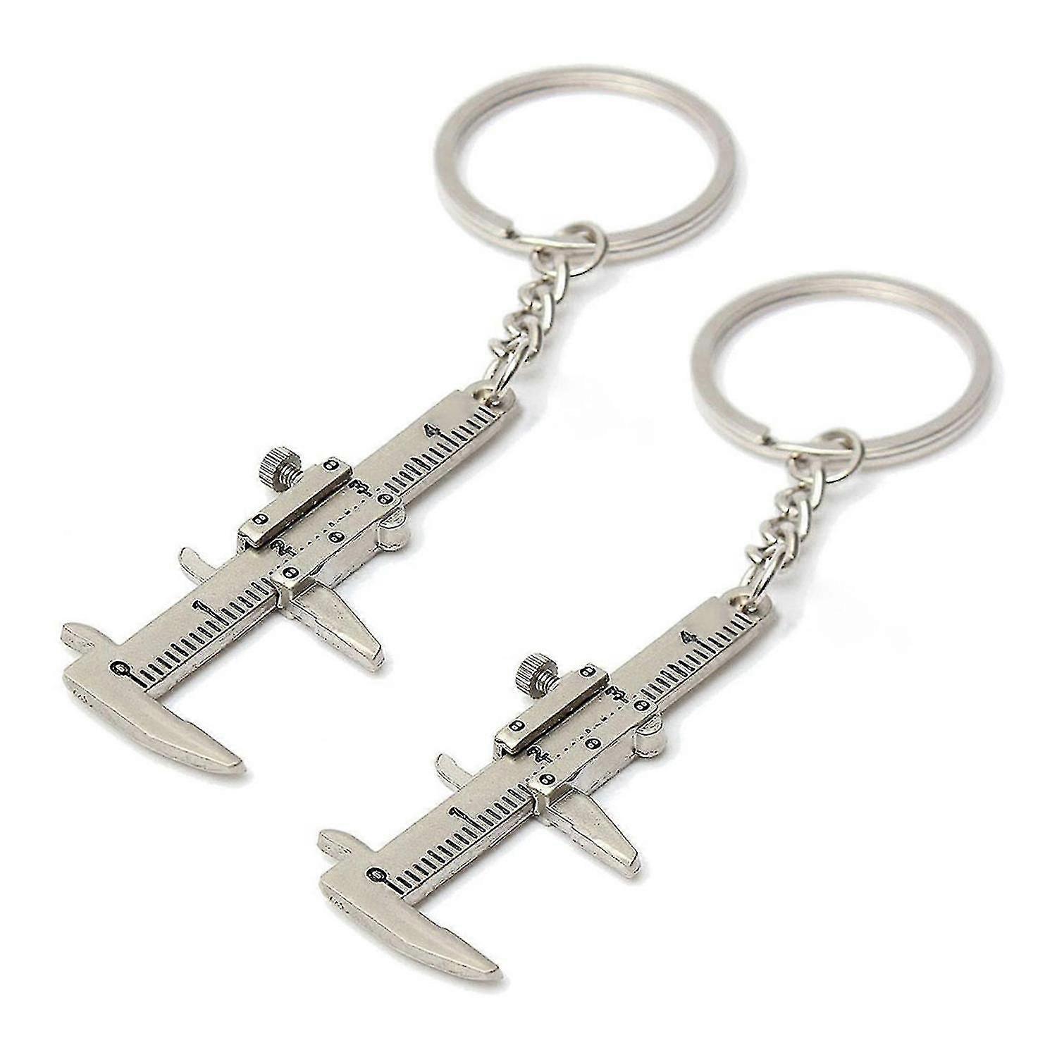 2x Useful Mini Vr Caliper Tool Pendant Slider Slides Keyring Key Chain 10cm