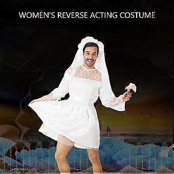 Mens Wedding Dress Funny Male White Bride Costume Novelty