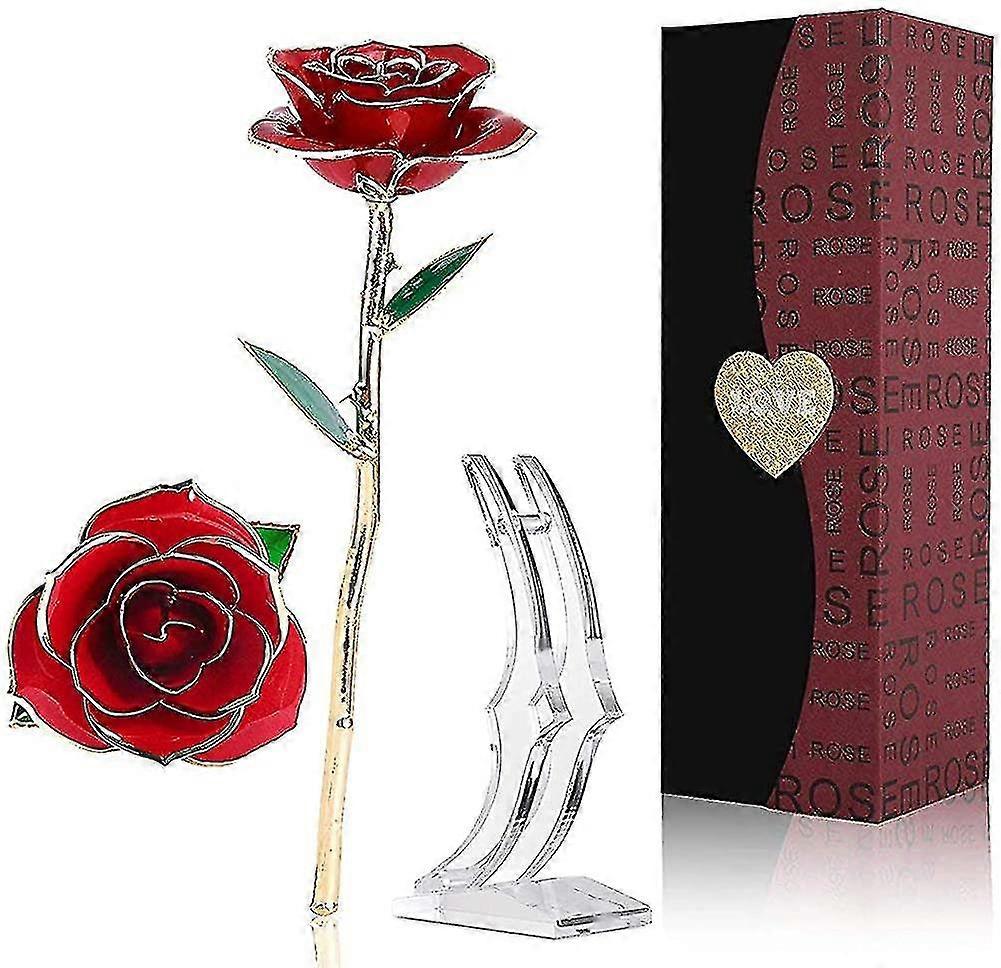 24k Rose, Preserved With Stand And Box