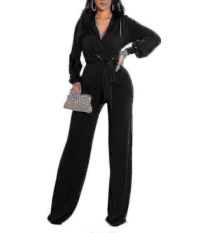 Femmes Automne Manches Longues Combinaisons Casual Une Pièce Col V Rompe-YuJia