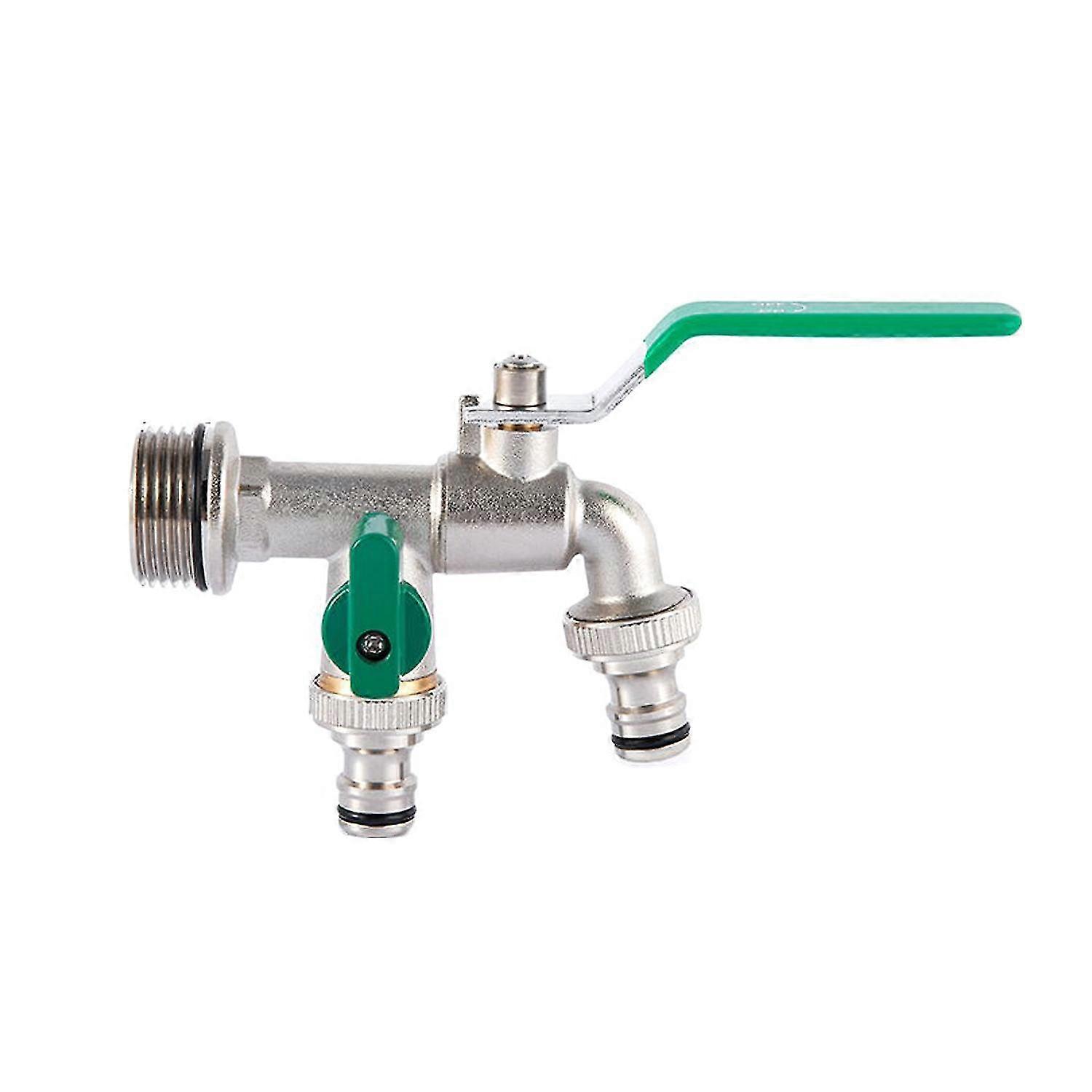 Robinet double 1 pouce et 1 sortie 3/4 pouce avec valve de sortie épaisse détachable pour boire dans le jardin