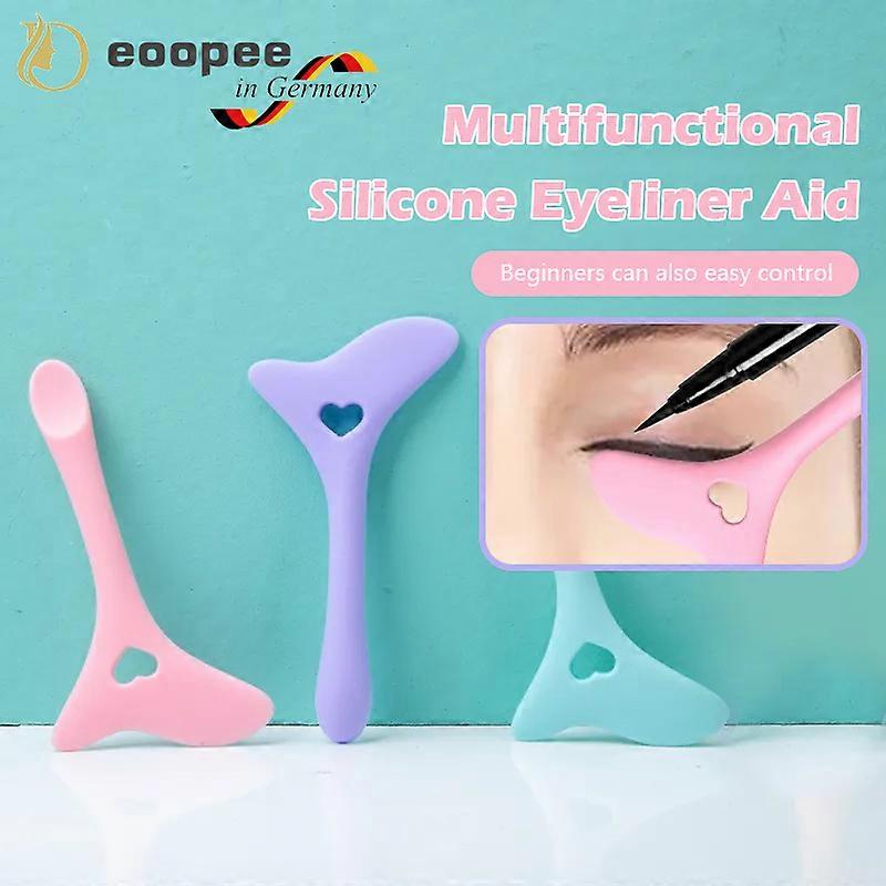 2pcs Resusable Silicone Eyeliner Multi-Functional Eye Makeup Auxiliary Eyeliner Tools Drawing Lipstick Aid Face Cream Mask Applicator