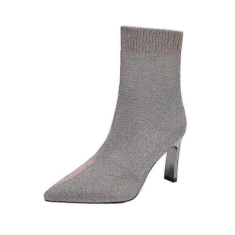 Femmes Stilettos Heel Pointed Toe Ankle Stretch Socks Boots