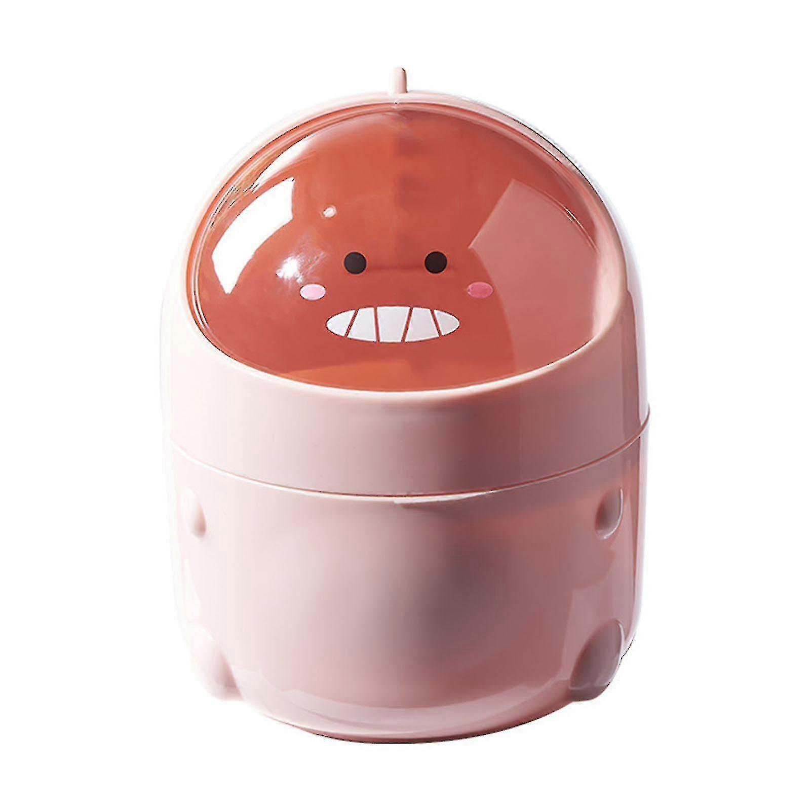 Desktop Waste Bin With Lid Cartoon Shape Wastebasket For Office Desktop