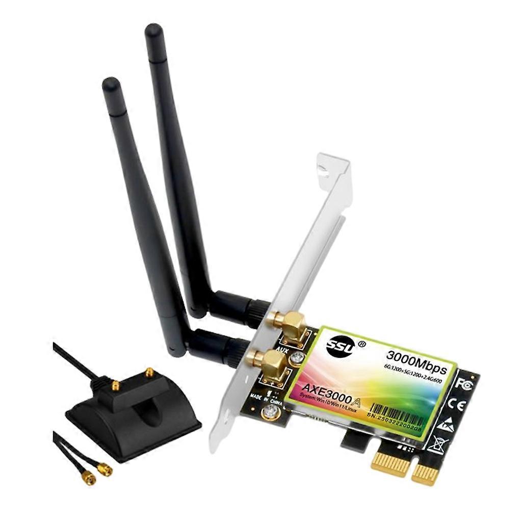 WiFi6E SU-AXE3000 PCIe WiFi Card Double Bands Wireless Adapter with Antennas