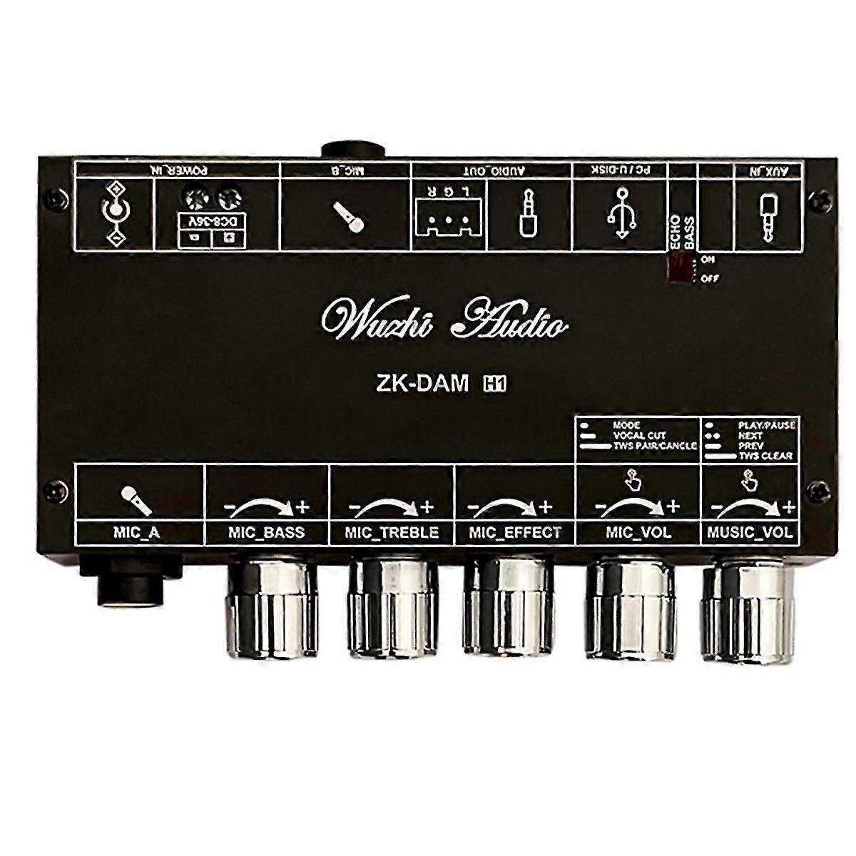 DAM H1 Karaoke Reverb Board Front Effect Microphone Singing with Bluetooth USB Decode Board(A)