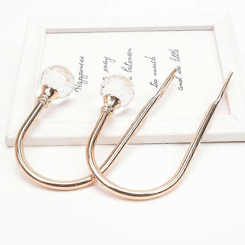 2 Pcs Curtain Holdbacks, Acrylique Boule de cristal Curtain Ties Backs, U en forme de métal mural Curtain Hooks dos