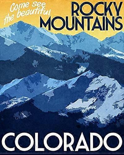 ブリキの看板レトロなアートデコレーションビンテージポスターは、クラブホームストアバーカフェファームガレージ12 "X 8"の美しいロッキー山脈コロラド州を見に来てください