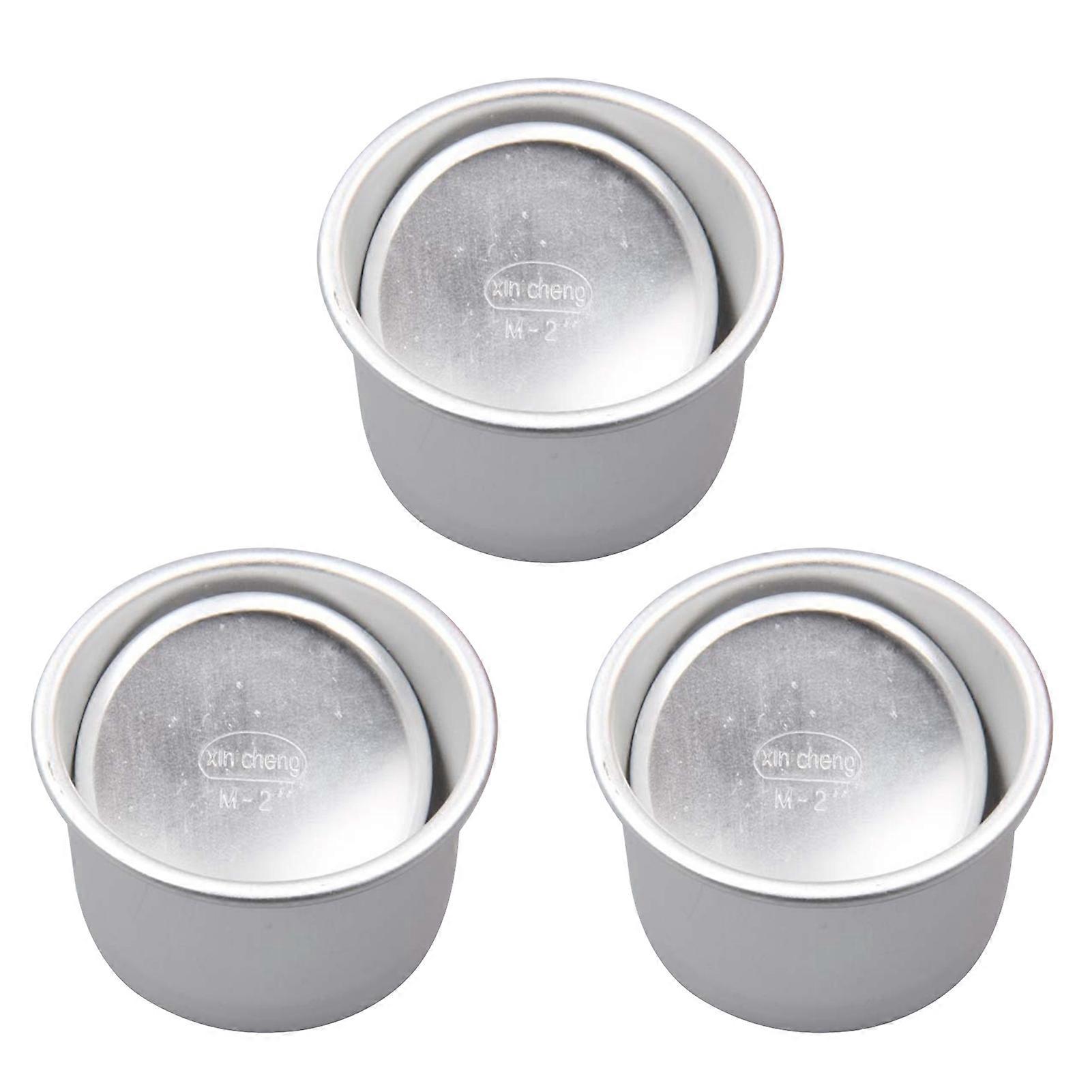 3Pcs/Set 2Inch Cake Baking Pan Useful Removable Bottom Aluminum Alloy Lightweight Round Cheesecake Pan for Baking