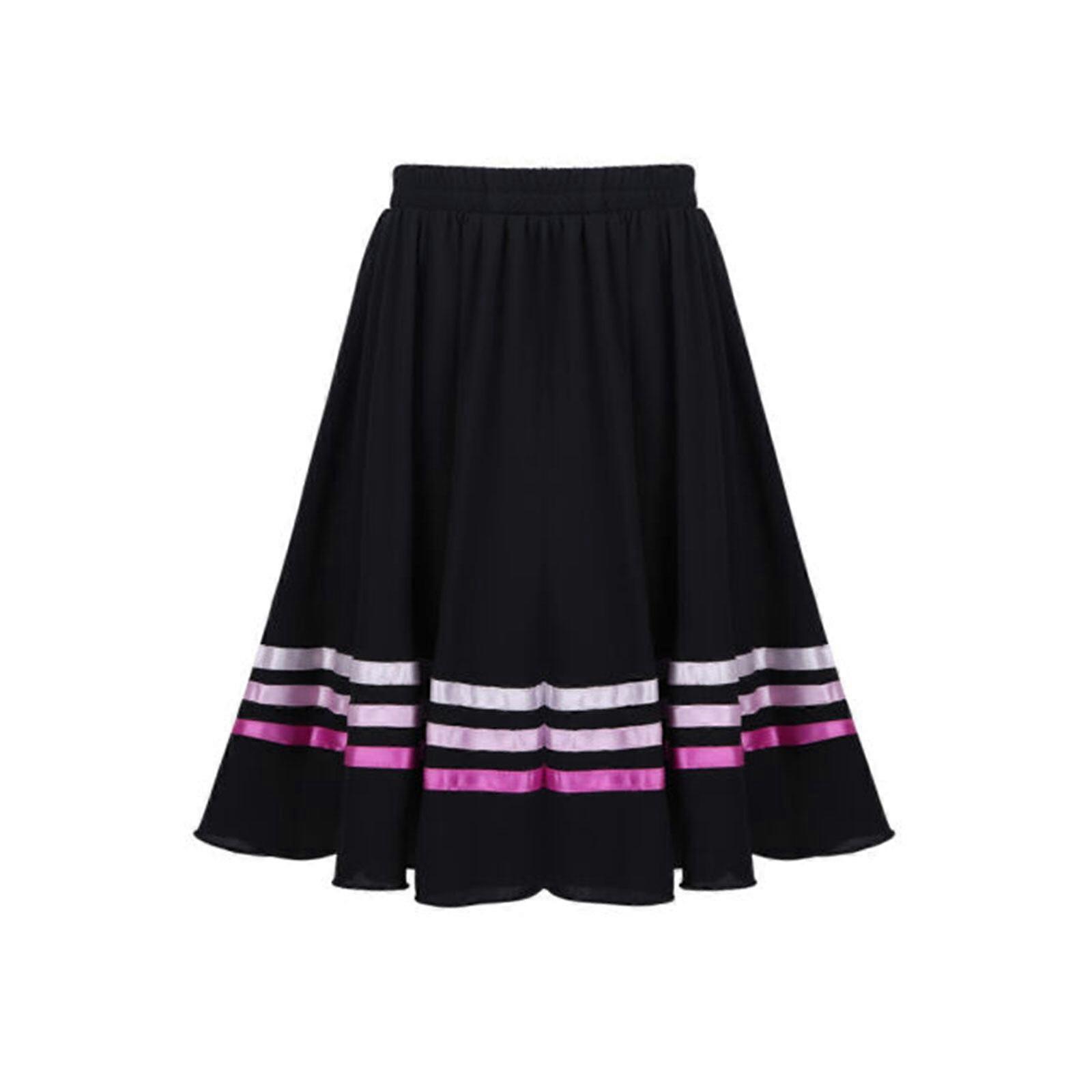 Filles Danse Jupe Longue Ballet Jupe Portefeuille Jupe Rayures Maxi Jupe Robe De Danse pour Danse Classique