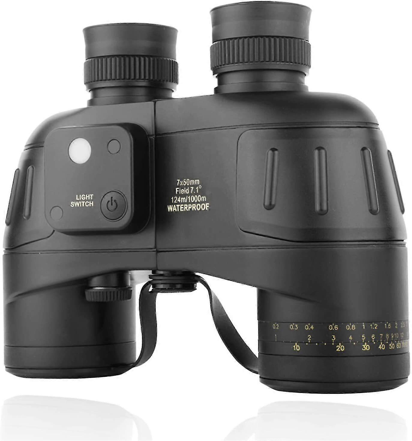 Binocolo marino 7x50 impermeabile, potente binocolo militare per adulti con telemetro bussola BAK4 prisma, obiettivo FMC per la caccia, canottaggio...