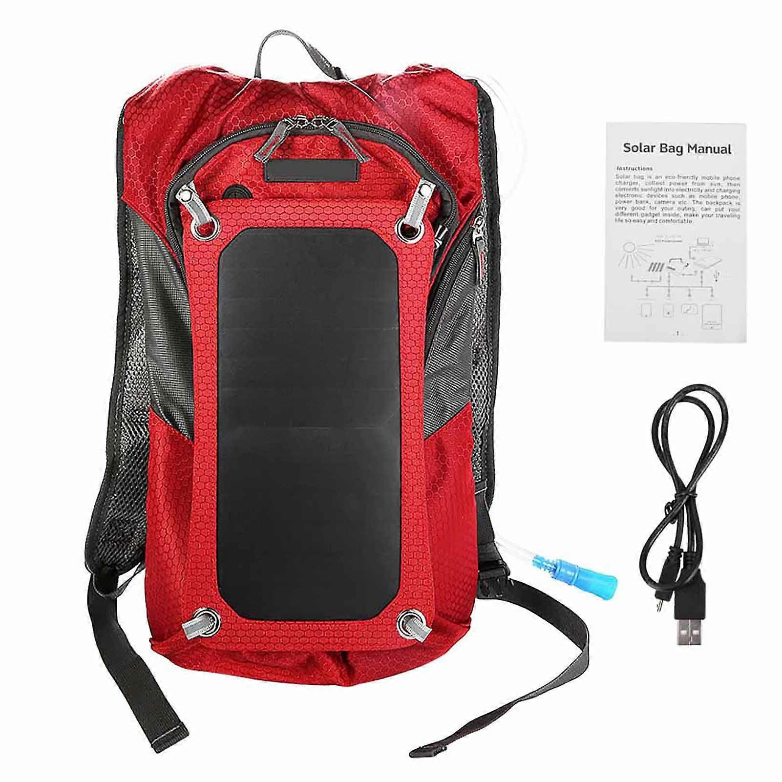 Multi function Outdoor Backpack with 6.5W Solar Panel & 2L Water Bag for Cycling