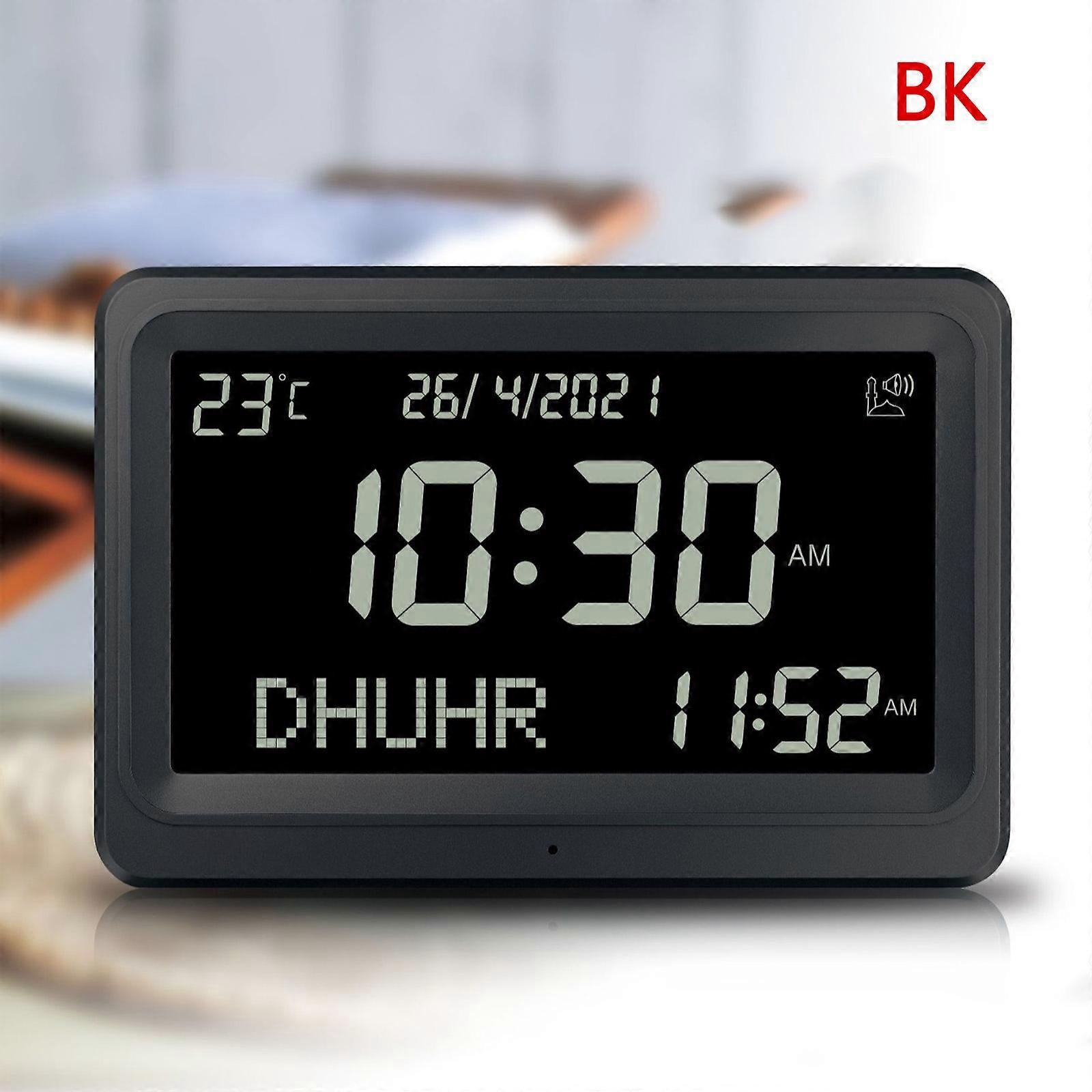 FAJ-113 Automatic LCD Digital 8 Azan Prayer Sounds Islamic White Clock