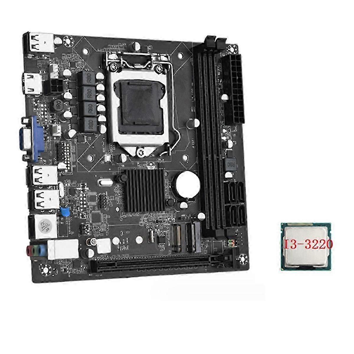 ITX H61デスクトップマザーボード+ i3-3220 CPU LGA 1155は最大16GB DDR3 1600MHz RAMスロット100mNeをサポートします