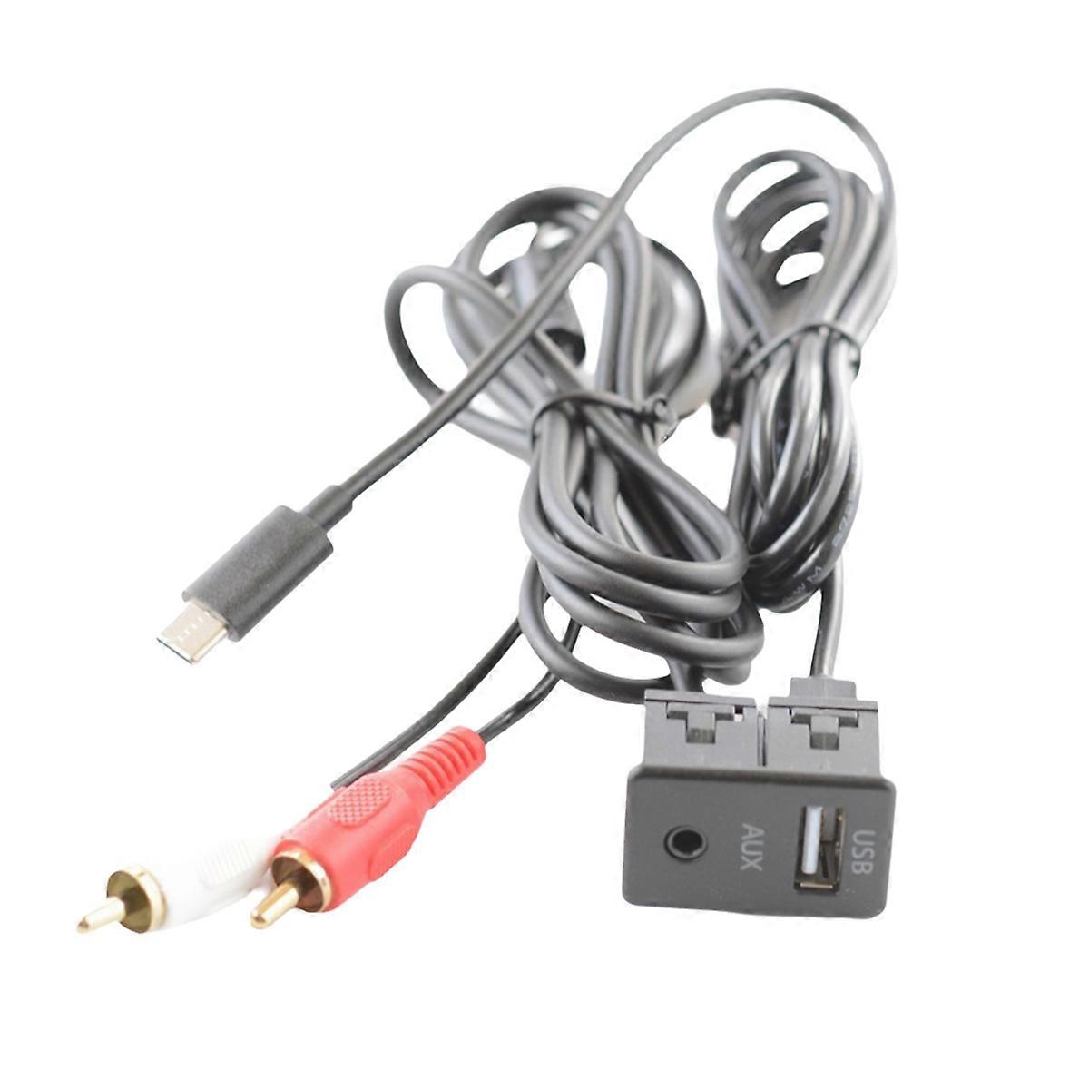 Car Android Navigation Machine AUX Panel TYPE-C+ Audio Input USB+AUX Interface Panel Extension Cabl