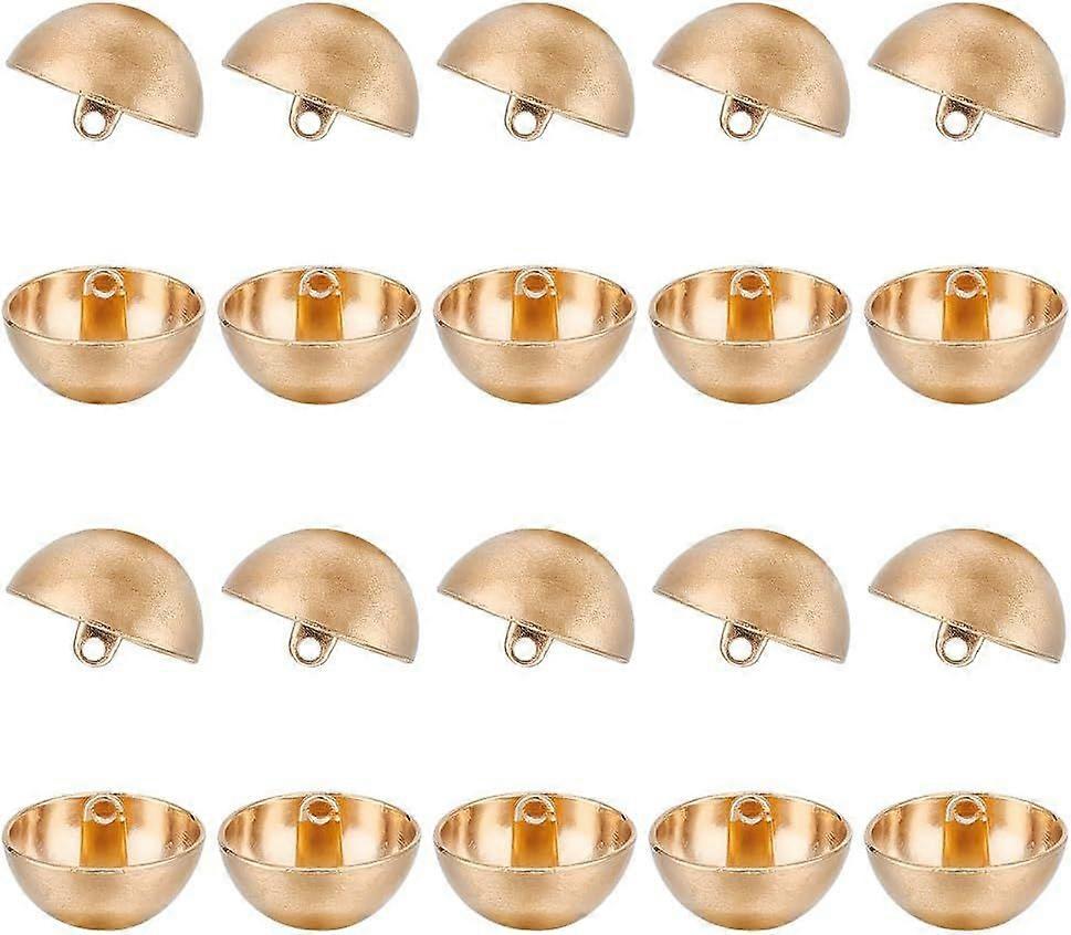 20Pcs 1-Hole Alloy Shank Buttons Half Round Shank Buttons Metal Sewing Buttons for Men Women Matte Light Gold Dome Shank Buttons Clothes Buttons for D