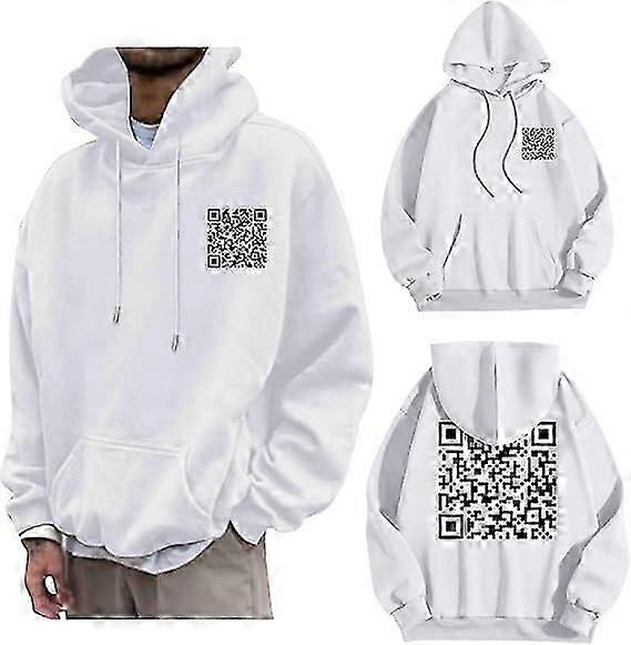 F ** k je Qr code hoodie, qr scan code grap grappige hoodie Unisex, winter dikke sweatshirt tops