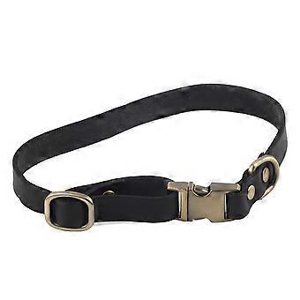 Leather Dog Collar Soft Padded Leather Pet Collar with Engraved Buckle for Small Medium Large Cats and DogsBlack 31‑50cm / 12.2‑20in