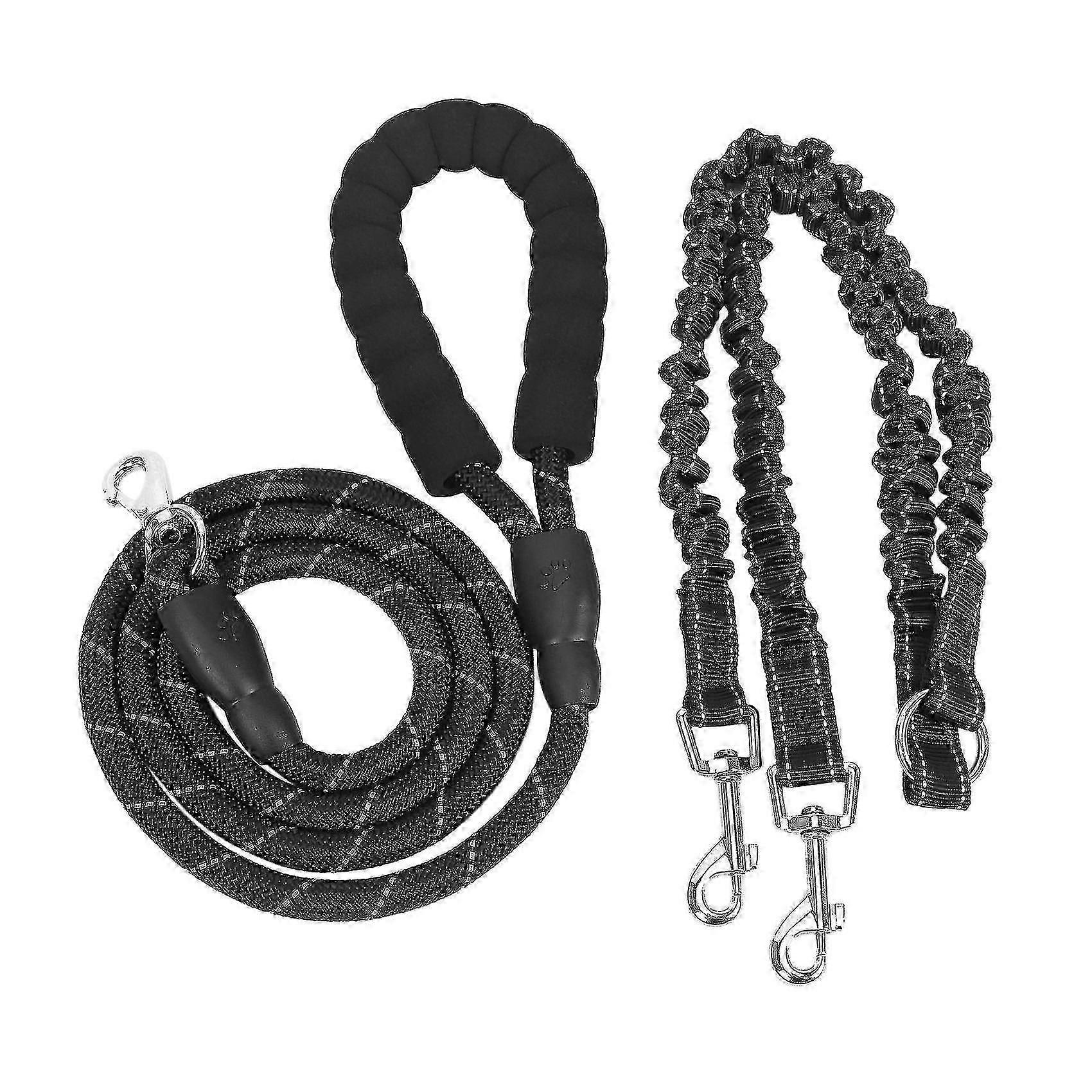 Double Leash, 360 Turn Double Leash Black, Medium