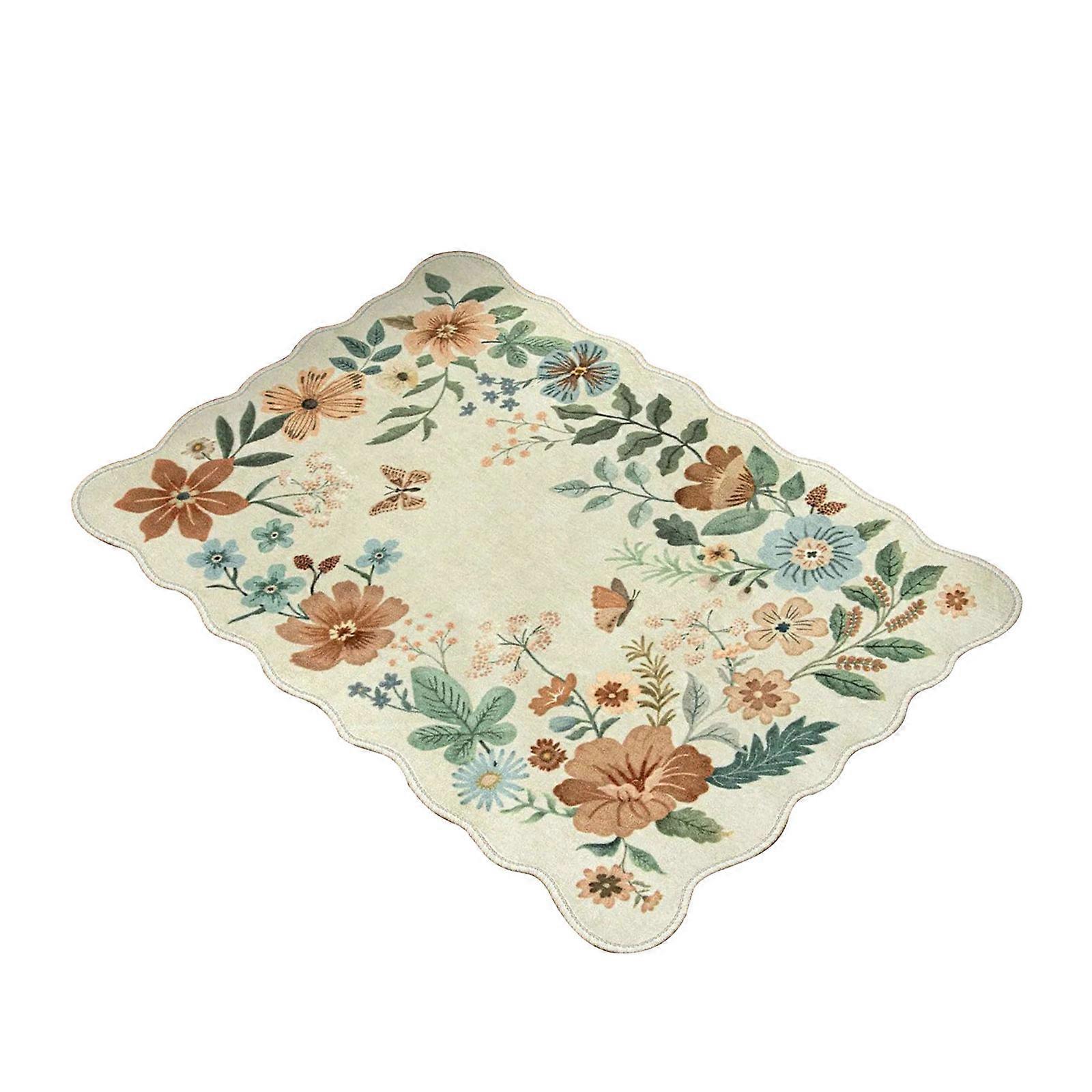 Elegant Light Throw Rugs 60x90cm, Soft Machine Washable Entry Mats with NonSlip Backing for Traffic Area 90
