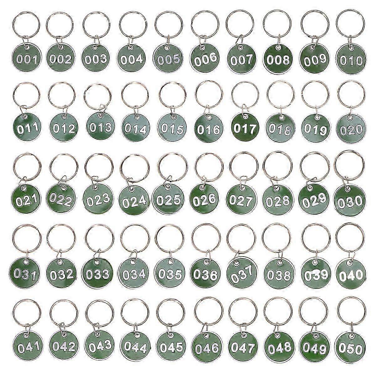50 Pcs Stainless Steel Keychain Numbered Key Tags Metal Tags Number Keychain Metal Numbered Tags Round Numbered Tags