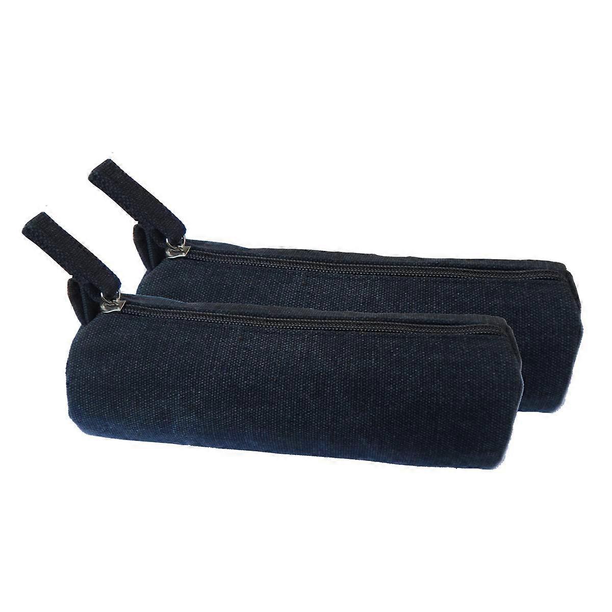 2 Pack Heavy Canvas Handmade Pencil Cases for School Supplies Zipper Pouches