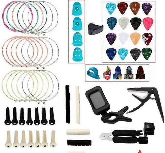 Guitar accessories set string finger set guitar pick string nail pillow three in one string changer