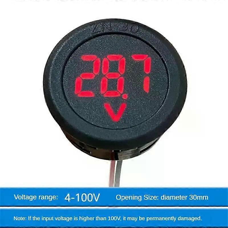 Digital Voltmeter DC Digital Voltmeter Voltage Panel Meter Red/Blue/Green For 6V 12V Electromobile Motorcycle Car