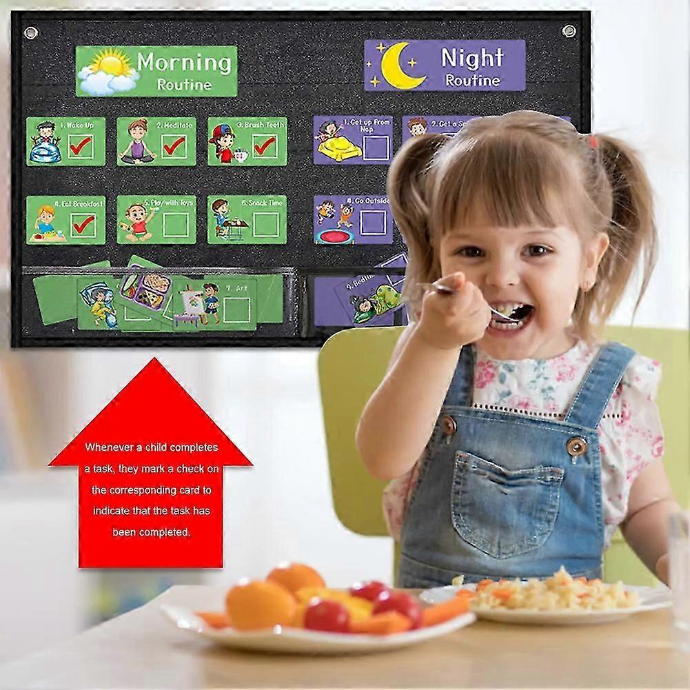 Daily Routine Chart for Toddler 2 in 1 Morning Night Visual Schedule ...