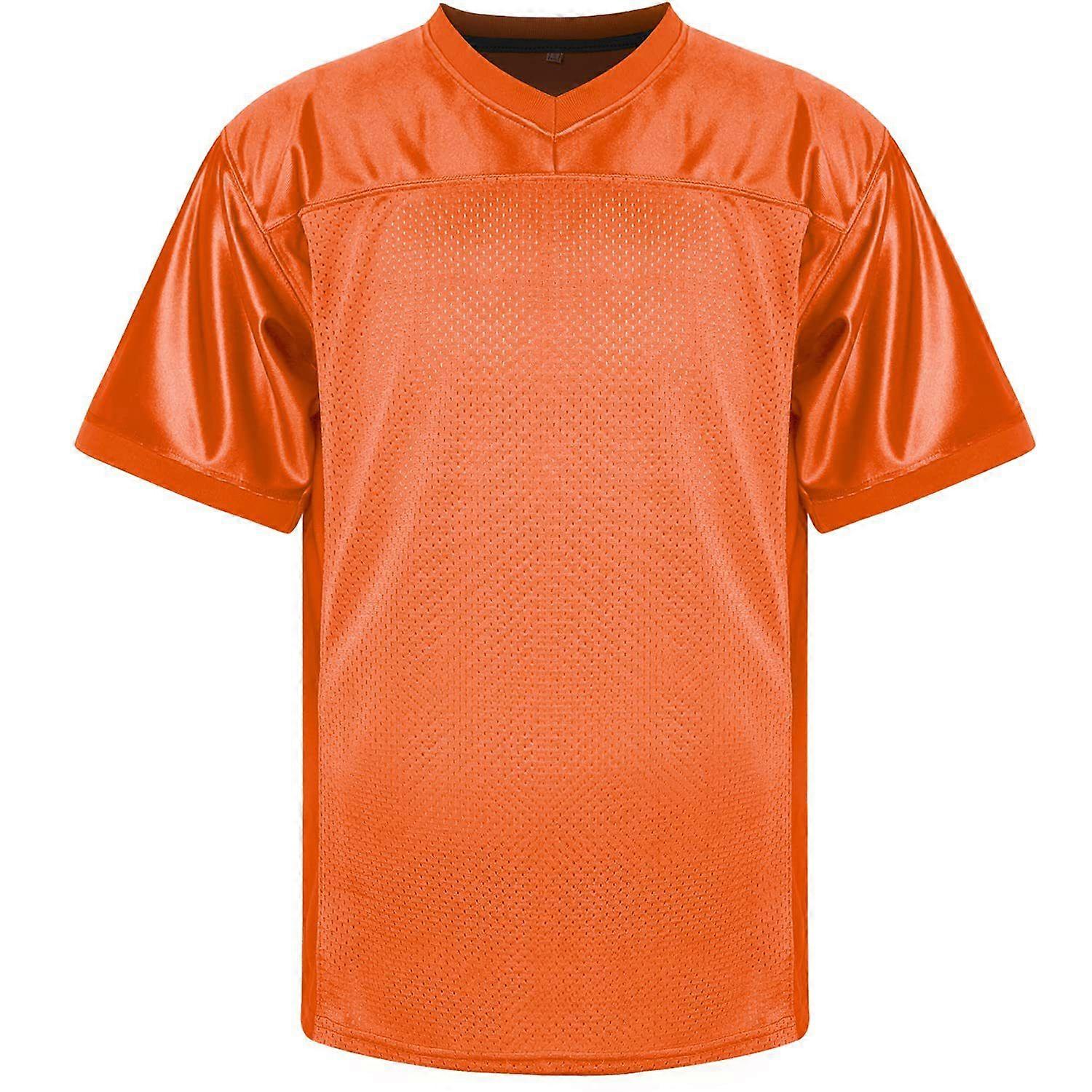 Blanc Football Jersey Maille Athlétique Football Chemise Pratique Sports Uniforme SportsT-Shirt Fans Cadeaux pour Hommes Femmes Jeunesse (Orange,L)