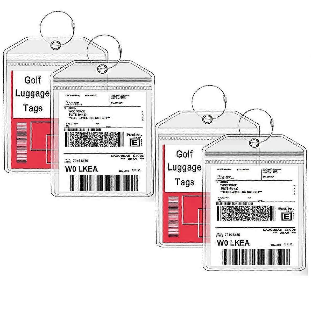 特大防水トラベルタグセットトラベルゴルフラゲッジタグゴルフバッグ配送タグホルダー22.86cm x 15.24cm4パック